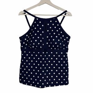 Lands' End Tankini Top Keyhole High Neck Molded Cups size 14